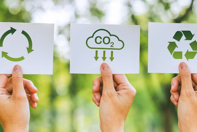 ELSAN participe à la semaine européenne du développement durable 2024. Image des trois piliers : économie, société, écologie.